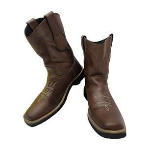 Mens El Tepozan Leather Square Toe Work Boots Sz-10 (3020)
